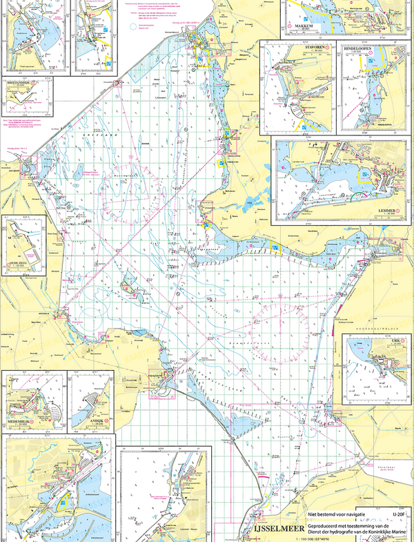 Fleecedeken Waterkaart IJsselmeer