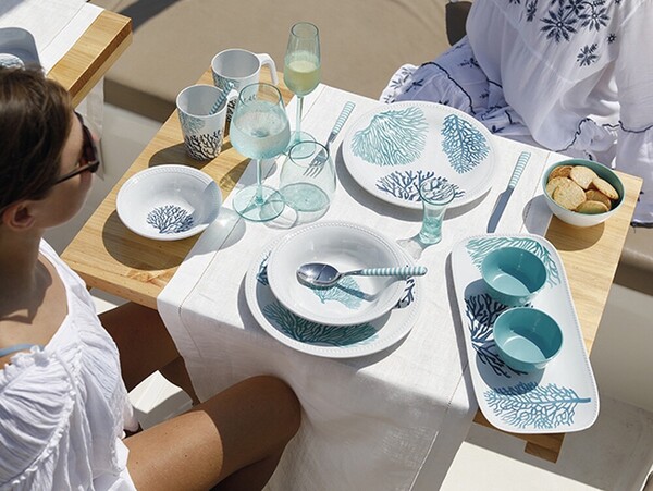 Harmony Mare Diep Bord Blue - set van 4