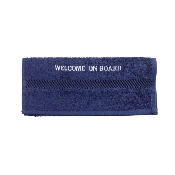 Gastendoekje 'Welcome Onboard' donkerblauw