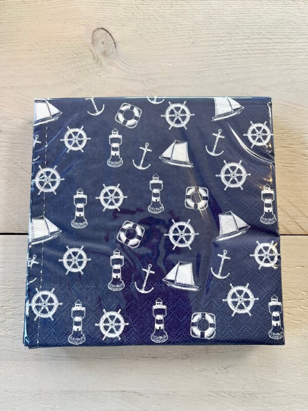 Nautische Servetten donkerblauw