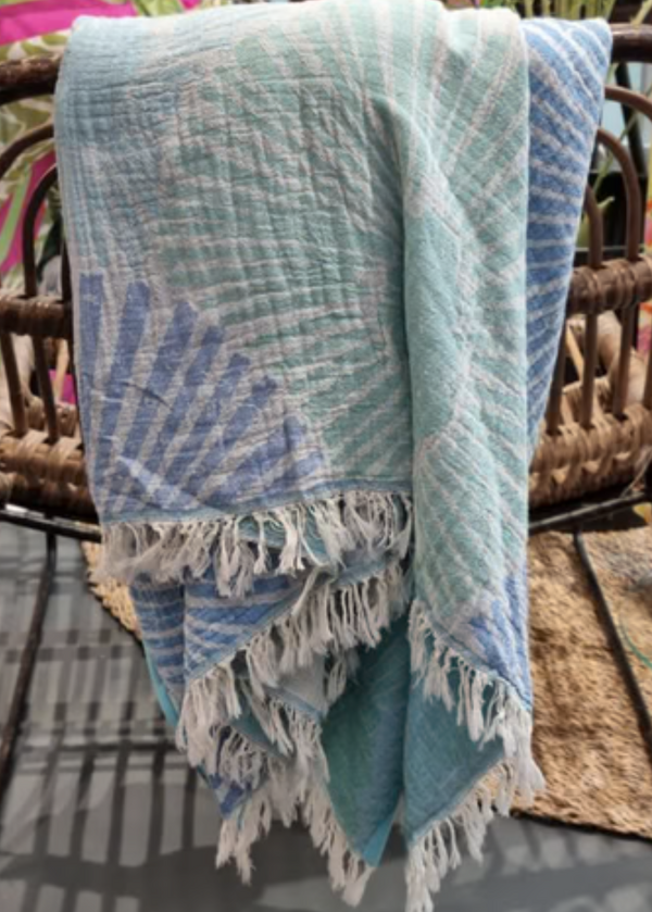 Hamamdoek Alya Blauw-turquoise