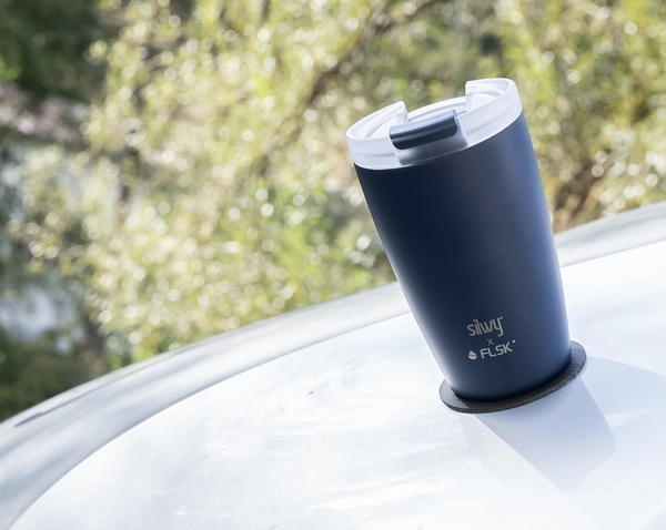 Magnetische Thermosbeker incl. Nano gel pad - Navy 