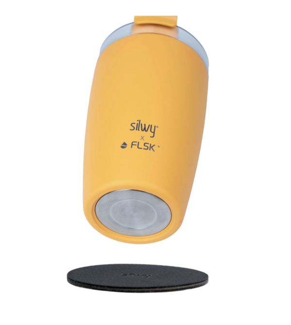 Magnetische Thermosbeker incl. Nano gel pad - Geel