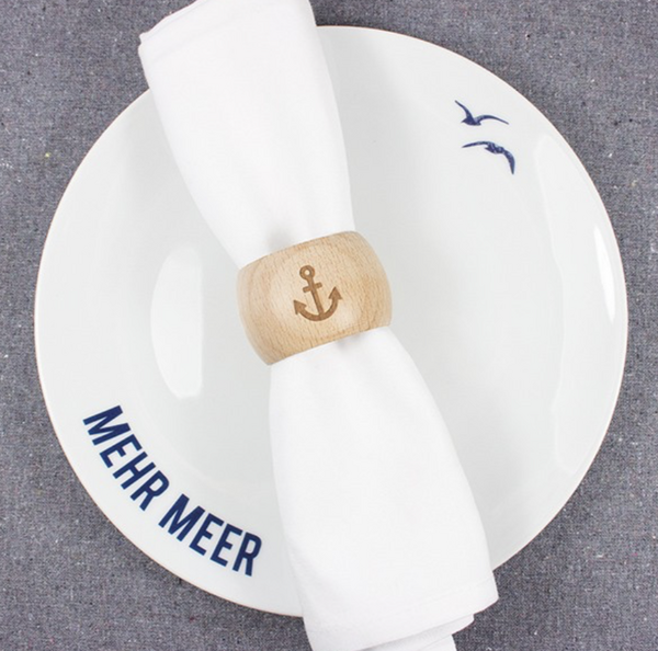 2-in-1 Servetring en Eierdop van beukenhout