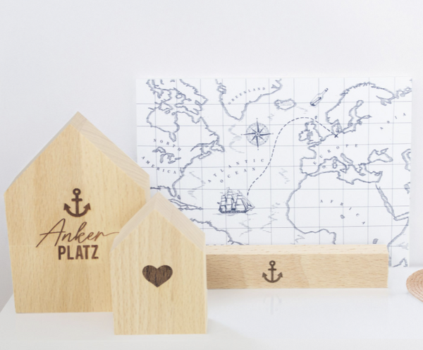 Kaarten- of Fotostandaard van beukenhout