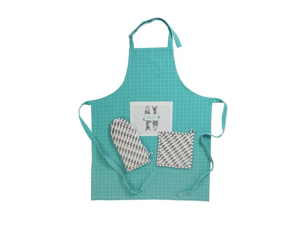 Keukenschort set - aqua