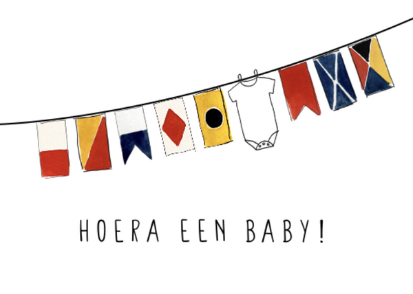 Set van 5 ansichtkaarten Seinvlaggen