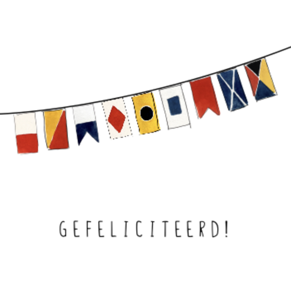 Set van 5 nautische wenskaarten met envelop 