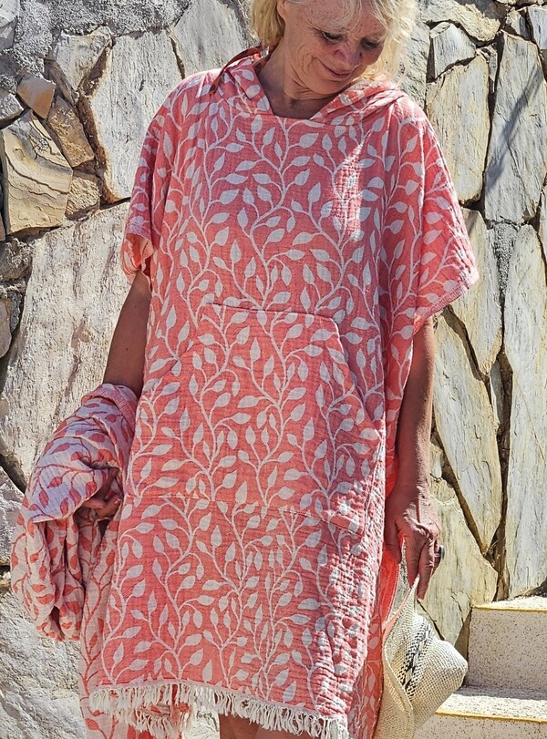 Poncho Leaf Koraal/ Pink